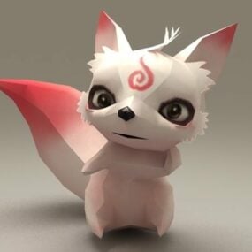 Anime Fox Rigged & Animoitu 3D-malli
