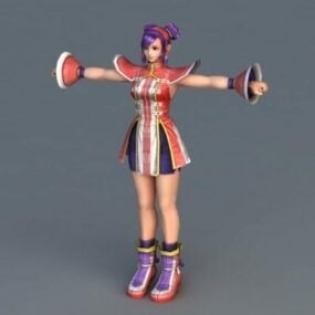애니메이션 소녀 코스프레 3d 모델