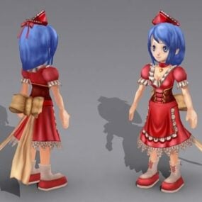 Anime Girl Maid 3d model