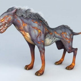 Modello 3d del cane segugio infernale dell'anime