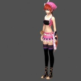 Anime Hmong Girl Character 3d model