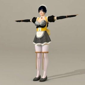 Mô hình 3d cô gái hầu gái Anime