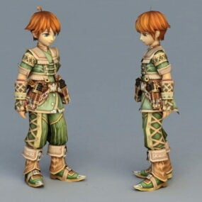 Anime Mercenary Boy Character 3d-model