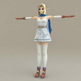 Anime Princess Girl 3d model