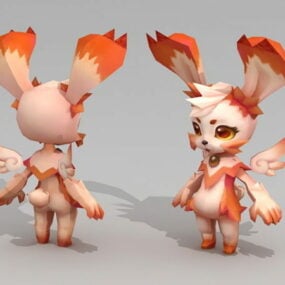 Anime Rabbit Character 3d-model