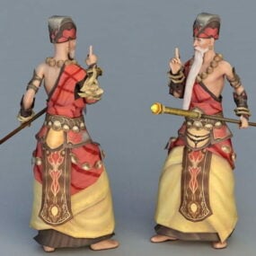 Model 3D Anime Mnich Shaolin