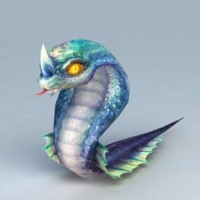 Modello 3d del serpente anime