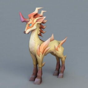 Anime Unicornio Animal Modelo 3d