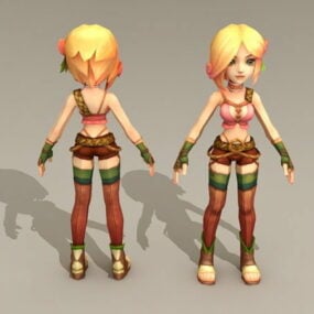 Anime Warrior Girl 3d model