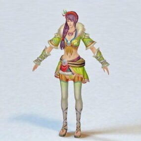 Anime Warrior Princess 3d μοντέλο