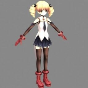 Anime bedårande flicka 3d-modell