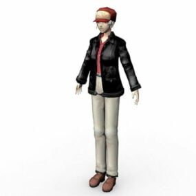 Anime Baseball Girl 3D-malli