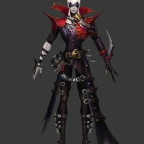 Anime Dark Warrior Character 3d model