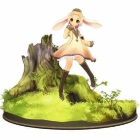 Anime Fairy Girl -hahmon 3d-malli