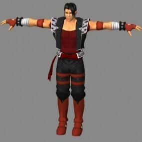 Karakter Anime Fighter Man model 3d
