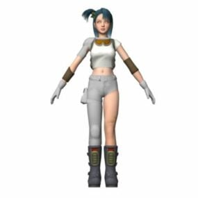 Anime Girl Bulma Character 3d model
