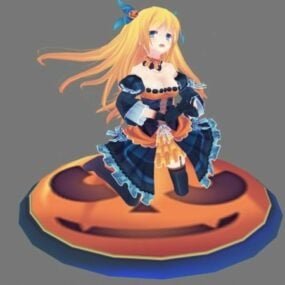 Anime pige karakter 3d model