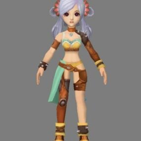 Anime Girl Fighter modèle 3D