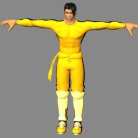 Anime krijgskunstenaar mannelijk 3D-model