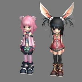 Anime Rabbit Girl Character 3d model