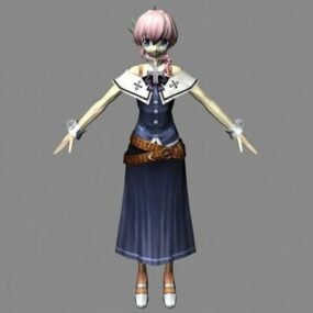 Anime Schoolgirl 3d model
