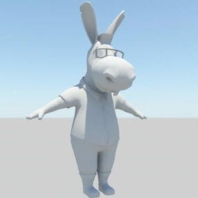 Anthropomorphic Donkey Cartoon 3d model