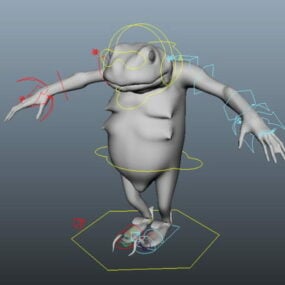 Antropomorfní 3D model Frog Rig