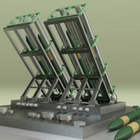 3D-Modell des Flugabwehr-Raketenwerferturms