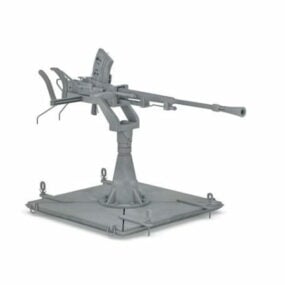 Modello 3d dell'arma della mitragliatrice antiaerea