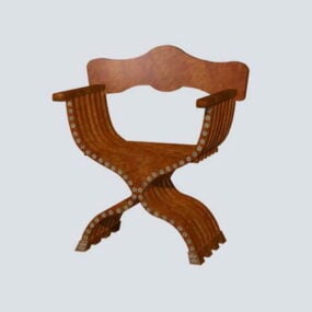 Antiikki Savonarola Tuoli 3D malli