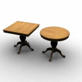 Antiek snijwerk salontafel buiten 3D-model