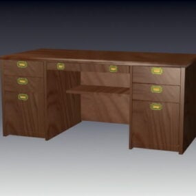 Antique Executive Desk Furniture 3d model