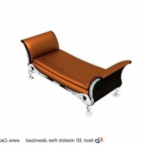 Antique French Furniture Chaise Lounge 3d model