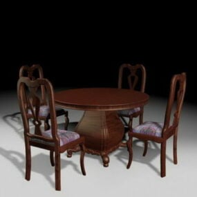 Antique Furniture Dining Room Sets 3d model