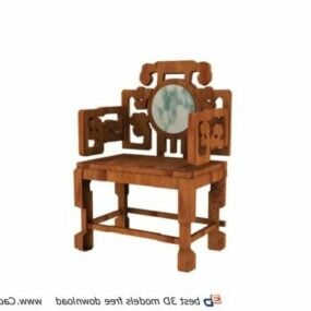 Cadeira de palácio esculpida à mão com móveis antigos chineses Modelo 3D