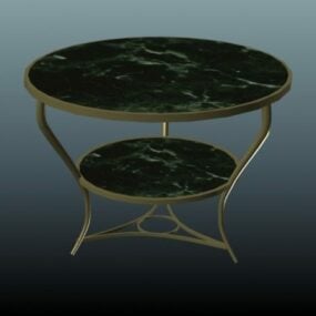 Table à manger antique avec plateau en marbre modèle 3D