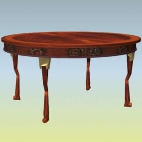 Antique Round Banquet Table 3d model