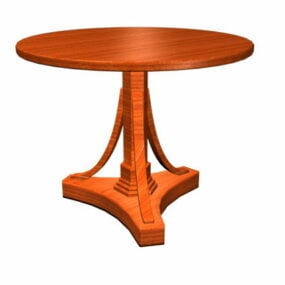 Antique Round Tea Table 3d model