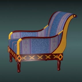Modello 3d di poltrona antica per divano