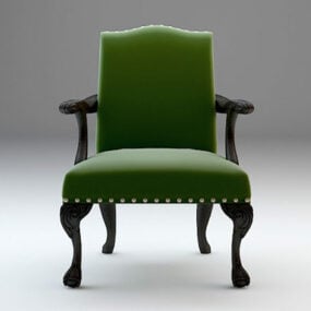 Antique Upholstered Armchair Furniture 3d model