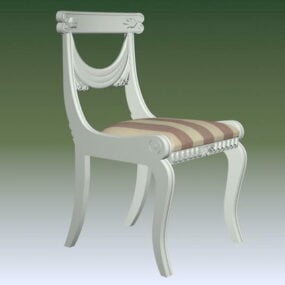 Antiek wit accentstoelen 3D-model