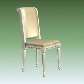 古董白木餐椅3d模型