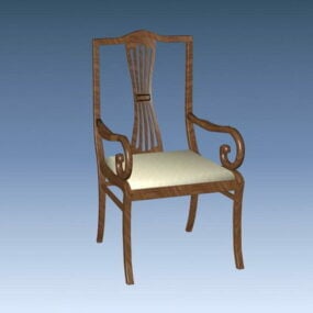 3d модель старовинного дерев'яного крісла