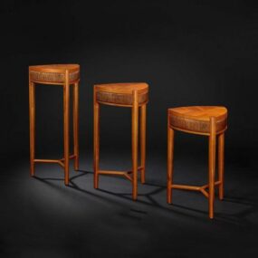 3д модель антикварной деревянной стойки для цветов мебели