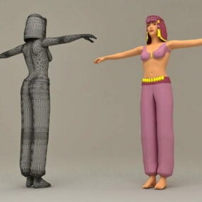 3D модель персонажа арабской танцовщицы