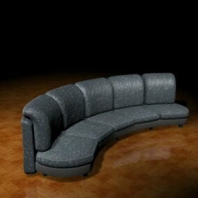 Τρισδιάστατο μοντέλο τμηματικού καναπέ σε σχήμα τόξου