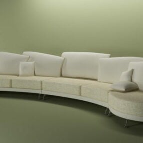 Modelo 3D de móveis de sofá em forma de arco