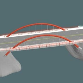 3д модель арочного консольного моста