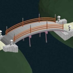 3д модель арочного пешеходного моста