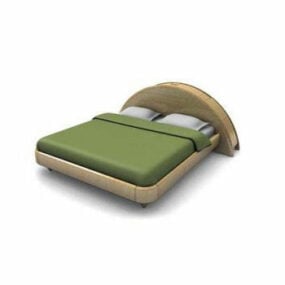 3д модель полноразмерной кровати с изголовьем арки